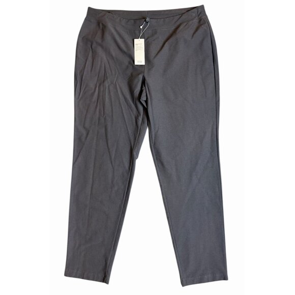 Eileen Fisher XL Slim Ankle in Meteor Washable Stretch Crepe Pull-on Pants NWT - Picture 1 of 9